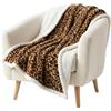 Lavish Home Throw Blanket - Fleece/Sherpa Leopard