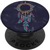Bellissimo Mandala della Pace Mandala Hamsa Della Piuma Stella Marina Blu PopSockets PopGrip: Impugnatura per Telefoni Cellulari e Tablet Intercambiabile