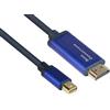 Good Connections® SmartFLEX - Cavo Mini DisplayPort 1.4 a HDMI 2.0, 4K UHD @60Hz RGB / 4:4:4 - Cavo di accoppiamento, alloggiamento in alluminio - Flessibile - Blu scuro - 2 m