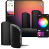 Philips Hue Play Smart Wall Washer Nero, Tecnologia ColorCast, Luce bianca e colorata, Compatibile Bluetooth, Controllo vocale con Alexa, Apple Home & Google Assistant, pack da 2
