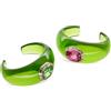 Swarovski Dulcis Set Bracciale Rigido, Gioiello con Cristalli Rosa e Verdi, Pietre Preziose a Taglio Ottagonale, Taglia S, Placcatura in Tonalitŕ Oro, 15,8 cm, 3,1 cm, 5,5 x 4,5 cm, 2,7 cm