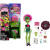 Monster High Self-Scare Secrets - Venus McFlytrap, set con bambola e accessori, 13 sorprese a tema come prodotti per cuffietta e pianta, 4+ anni, JHK45
