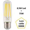 Bot Lighting S.r.l. Lampadina Tubolare a led 8,5w Luce Calda 3000k 1055 Lumen e27 bot Lighting