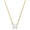 Swarovski Pendente Stilla Attract, Taglio squadrato, Bianco, Placcato color oro