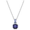 Swarovski Pendente Birthstone, Taglio squadrato, Settembre, Blu, Placcato rodio