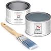 I LOVE paint I Love Chalk Paint - Kit Completo Vernice, Finitura e Pennello - Pittura Senza Carteggiare - Colore Oceano (375ml Chalk Paint + 375ml Finitura + Pennello 40mm)