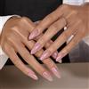KQueenest Chrome Press On Nails - Smalto rosa pastello per unghie da incollare a mandorle luccicanti luccicanti finte unghie finte da incollare, smalto acrilico per donne, 24 pezzi