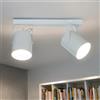 Licht-Erlebnisse Faretto da soffitto bianco a 2 luci orientabile e girevole in acciaio verniciato L:38 cm Prese E27 Faretto cucina