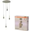 OSRAM Lampada a sospensione Decor Needle Plate 4xE27, beige, acciaio, effetto vintage, ottica di alta qualità, IP20