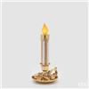 EDG Enzo De Gasperi Candela a Led con Piattino di Natale H 38 Cm D 18 Cm Bianco Oro