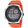 Casio Serie AE1000W | Orologio digitale da uomo | 100M WR | Multi Allarmi | Cronometro 100 SEC | Timer conto alla rovescia | Mappa del mondo per l'ora del mondo | Luce LED | Display analogico LC |