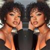 Yiko Parrucche Pixie Cut per donne nere con frangia, parrucche corte 100% capelli umani, parrucche afro ricce, parrucche corte a strati in pizzo frontale in capelli umani, senza colla, nero naturale