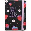 Mitama Agenda Bigiornaliera 2026 LOVE BERRY MUCH, Pocket 8x11 CM, Copertina rigida, carta FSC, chiusura elastico, Tempo libero, Bambini, Ragazzi e adulti
