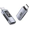 Hagibis Adattatore USB C con Display LED 240W 40Gbps 8K@60Hz, USB4 per Thunderbolt 4/3, iPhone 16 15 Pro Max, Monitoraggio in tempo reale di corrente e tensione (TUA04)