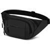 Flintronic Marsupio Uomo e Donna, Impermeabile Marsupio Sportivo, con 4 Zip Tasche e Cintura Regolabile, Marsupii Casual di Grande Capacità, per Corsa Ciclismo Escursione Viaggi Shopping