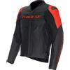 Dainese Giubbotto Moto in Pelle Dainese RACING 5 Nero Nero Rosso Flu