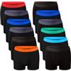 Bonjour® - Boxer per bambini, in cotone elasticizzato, 5-13 anni, confezione da 6/12 Nero 11-12 anni
