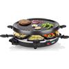 6 Party Grill Raclette 162725, 800 W, 6 Persone, Forma Rotonda Intelligente, Ner