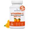Bandini® Vitamina C 1.000mg + Zinco 210 Compresse (+7 Mesi) | Alto Dosaggio | Per Sistema Immunitario, Pelle, Ossa, Unghie, Capelli | Integratore con Acido Ascorbico e Bioflavonoidi 100% Vegan
