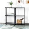 HDANI 80cm Tavolo Consolle in Metallo con 3 Ripiani di Stoccaggio,Piccolo Tavolo da Divano, Tavolo Consolle Stretto,Stile Moderno,Adatto per ingresso Tavolo Soggiorno,Camera da Letto, Nero