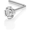 Mia Gioielli - Piercing Grande Brillantino - Orecchino Naso Oro 18k (750) Bianco con Zircone - stile Griffo - Anallergico Uomo Donna - F-07126-0B07