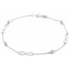 Monde Petit Bracciale Donna Ragazza Oro Bianco 9K Infinito Brillante Circonita 18 cm - Certificato di garanzia - 1492