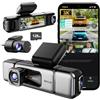 BOTSLAB 3K 4 Canali Dash Cam, Telecamera Anteriore 3K/4K e Telecamera per Auto 1080p*3 Sinistra Destra Interna, Dash Cam a 560° per Auto, 5,8GHz WiFi,GPS, Controllo Vocale, Scheda SD da 128 GB Inclusa
