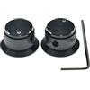 KAISH 2 manopole per potenziometro in alluminio da 1/4 universali a cilindro manopole di controllo campanella con vite di fissaggio per chitarra/basso/amplificatori/preamplificatori nere con bordo