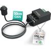 Oktaplex motion Oktaplex Jana, rilevatore di movimento da incasso esterno, 360 gradi, sensore a infrarossi, 4m di diametro, IP65 / IP20, sensore di movimento nero con cavo da 50cm