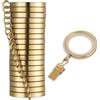 MODE Cambria® Designer Series - Anelli per tende Premium Easy Glide a 18 punti, in metallo con inserti lisci e silenziosi in nylon con clip, diametro 3,5 cm (diametro interno), oro spazzolato