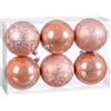 BigBuy Christmas Palline di Natale Beige Plastica 8 x 8 x 8 cm (6 Pezzi)