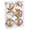 BigBuy Christmas Palline di Natale dorate in plastica 8 cm (6 pezzi)