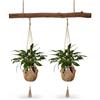 Wintem - Set 2 Portavasi Sospesi in Macramè Intrecciato a Mano per Vaso per Piante da Interno, Decorazione Boho Rustica Facile da Appendere con Ganci Inclusi, Stile Elegante e Salvaspazio