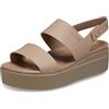Crocs Brooklyn Low Wedge Matte Wrap Sandal 42-43 EU Chalk/Tan