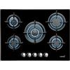 CATA L 7005 Ci Piano Cottura a Gas 5 bruciatori in ghisa accensione Elettronica valvole di Sicurezza predisposizione per Gas Naturale Potenza 10,9kW Colore Nero 70 cm