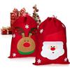 com-four® 2x Sacco Regalo XL con Motivi Natalizi, Sacco di Babbo Natale | Borsa Decorativa per Feste