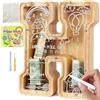 Lakpopya Salvadanaio in Legno Grand per Bambini Adulti Salvadanaio Lettre Personalizzato di A-Z con Area di Destinazione Salvadanaio Apribile Trasparente per Decorazione Regalo Battesimo (H)