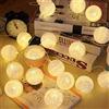 ELINKUME LED Catena Luminosa a Sfere di Cotone, Luci LED a Batteria Bianco Caldo 3.3M 20 palle di Cotone Catena Luminosa Interni Balcone Finestra Festa Natale Decorazione Illuminazione