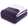 SOCHOW Coperta in Pile Sherpa Waffle, Coperta in Peluche Reversibile Super Soft Fuzzy Calda, Leggera e Soffice per Divano Letto Viola Intenso 220 x 240 cm