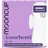 Mooncup® Assorbenti per flusso medio/giorno con ali, cotone biologico ultra morbido, 10 assorbenti