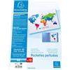 Exacompta - Rif. 6205E - Cartone da 50 buste perforate in PP liscio 9/100°, A3 piegate in A4, perforazione universale a 11 fori, formato A4 e A3, incolore