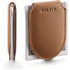 VULKIT Portabanconote Magnetico Slim in Vera Pelle Portacarte di Credito Porta banconote, Potente Magnete Contiene 20 x Banconote Piegate