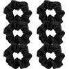SZXMDKH Set di 6 elastici per capelli in morbido cotone, elastici per capelli, per donne, ragazze, signore, bambini, colore nero