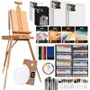 DJAR Set di Pittura 169 pz con Cavalletto Francese, Kit Artistico Completo per Principianti e Professionisti, Colori Acrilici, Acquerelli e Olio