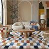 HUGEAR Tappeto Salotto 160x230cm Pelo Lungo a Quadri Grande Multicolore Bianco Morbido Tappeti Antiscivolo Moderno Camera da Letto Cucina Salotto Sala Scendiletto Esterno Bambina Bambini Tappeti