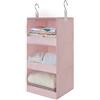 GRANNY SAYS Organizer Armadio da Appendere, Organizer da Appendere con 3 Scomparti, Hanging Storage Organiser for Wardrobe, Rosa