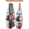 Esila 2 Pezzi Organizer da Appendere per Armadio- 12 Scomparti - Porta Borse, Cappelli e Accessori, Design Pieghevole Salvaspazio in Tessuto