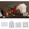HNLMZ Forme in silicone per versare case, forma in silicone 3D per case, stampi per candele da versare, forme per candele in silicone, gesso per case da versare, forma in silicone fai da te per case con