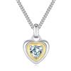GAVU Collana Punto Luce Donna Collana con Cuore di Cubic Zirconia Acquamarina Pietra Natale di Marzo
