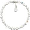 Schöner-SD Schöner Schmuck-Design - Bracciale da donna con perle bianche e scintillanti cristalli SWAROVSKI® e chiusura in argento 925